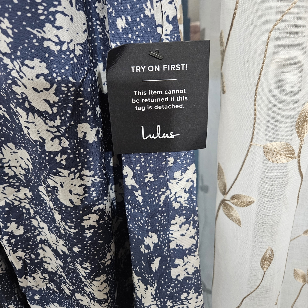 Lulu's Navy and White Floral Dress